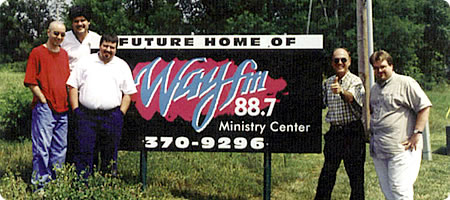 1999 - WAY-FM President Bob Augsburg (second from right) and local staff at the future location of the WAY-FM studios and offices in Nashville, TN