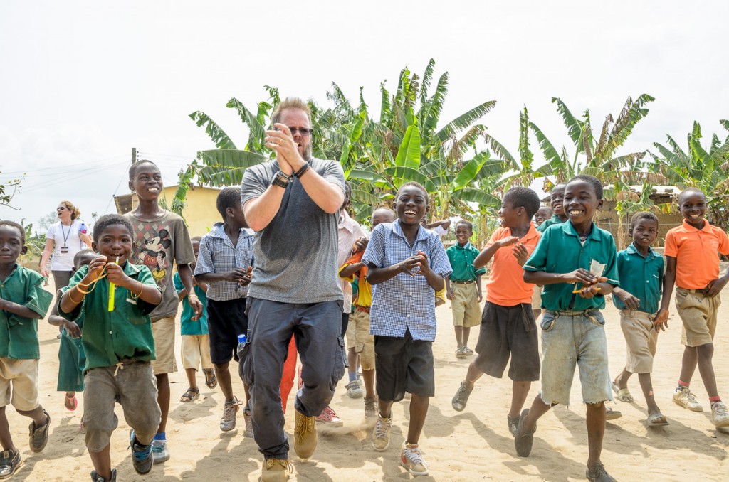 Walking with kids in Ghana