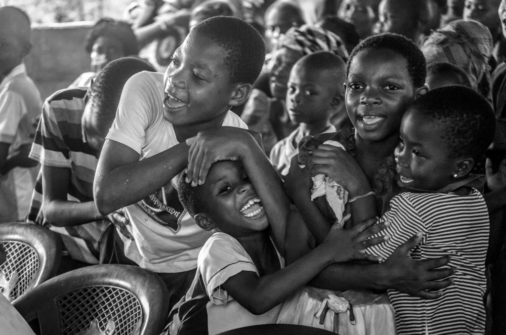 Kids smiling in Ghana